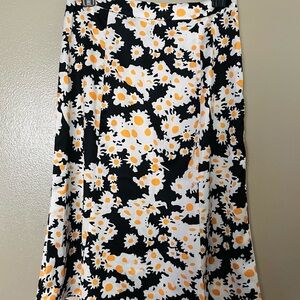 Ditsy Floral Black and White Skirt